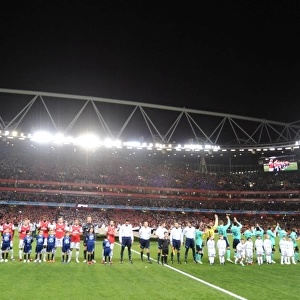 Arsenal and Barcelona line up before the match. Arsenal 2: 1 Barcelona, UEFA Champions League