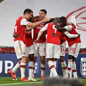 Arsenal Celebrate Aubameyang's FA Cup Semi-Final Goal Against Manchester City (2019-20)