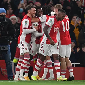 Arsenal Celebrate Eddie Nketiah's Goal: Carabao Cup Quarterfinal Victory over Sunderland