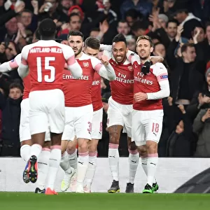 Arsenal Celebrate First Goal Against Napoli in Europa League Quarterfinal