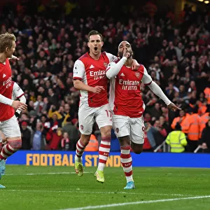 Arsenal Celebrate: Lacazette's Double with Odegaard and Cedric (2021-22)