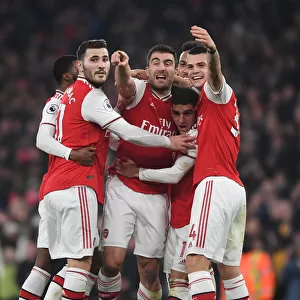 Arsenal Celebrate Sokratis's Goal Against Manchester United (2019-20)
