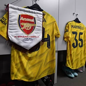Arsenal in the Changing Room Before FC Barcelona Friendly, 2019