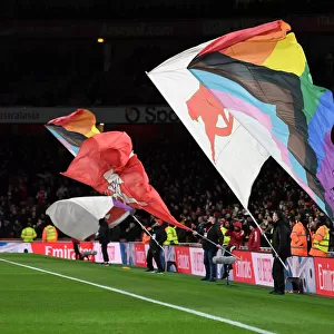 Arsenal Debuts Rainbow Flag in Premier League: Arsenal vs. Wolverhampton Wanderers, Emirates Stadium, London, 2022