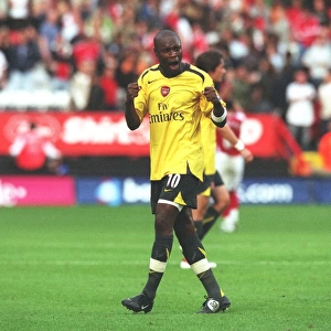 Arsenal defender William Gallas celebrates after the match