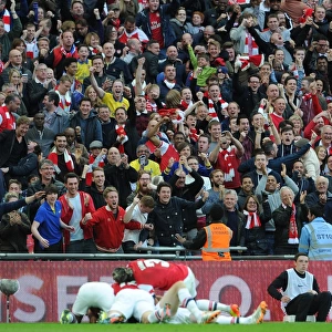 Arsenal Fans Celebrate Per Mertesacker's Goal in FA Cup Semi-Final vs Wigan Athletic