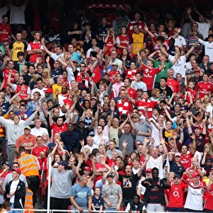 Arsenal fans in the family enclosure