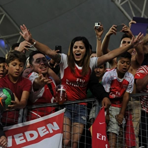 Arsenal Fans in Full Force: A Sea of Red at Arsenal vs. Chivas Pre-Season Match in Carson, California