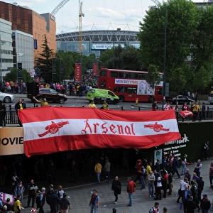 Arsenal Fans Gather at Wembley Park for FA Cup Final vs Aston Villa, 2015