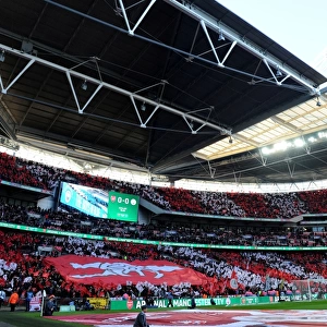 Arsenal Fans Unite: Carabao Cup Final at Wembley - A Sea of Flags