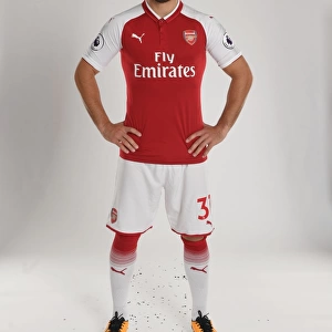 Arsenal FC 2017-18 Team: Sead Kolasinac at Arsenal's 1st Team Photocall