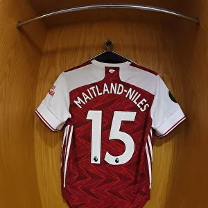 Arsenal FC: Ainsley Maitland-Niles Jersey in Emirates Stadium Changing Room (Arsenal v Watford, 2019-20)
