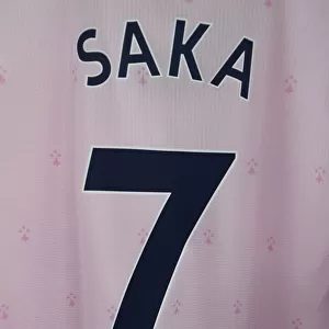 Arsenal FC: Bukayo Saka's Shirt in Arsenal Changing Room before Crystal Palace Match (2022-23)