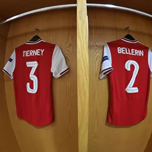 Arsenal FC: Pre-Match Huddle - Kieran Tierney and Hector Bellerin in the Changing Room (Arsenal v Standard Liege, UEFA Europa League 2019-20)