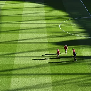 Arsenal FC: Pre-Match Pitch Preparations at Emirates Stadium (2023-24) - Arsenal vs Burnley