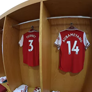 Arsenal FC: Tierney and Aubameyang's Pre-Match Gear Up in Emirates Stadium (Arsenal v AFC Bournemouth, 2019-20)