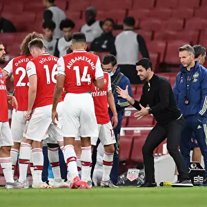 Arsenal FC vs Liverpool FC: Mikel Arteta Coaches from the Touchline during Empty Emirates Stadium (2019-20)