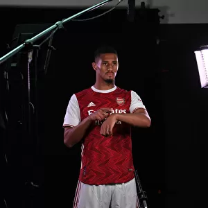 Arsenal First Team 2020-21: William Saliba at Arsenal Media Photocall