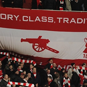 Arsenal flags before the match. Arsenal 5: 0 FC Porto, UEFA Champions League First Knockout Round