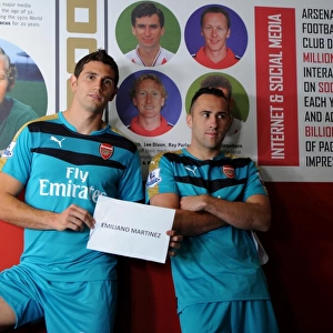 Arsenal Goalkeepers: Emi Martinez and David Ospina at 2015-16 First Team Photocall, Emirates Stadium