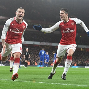 Arsenal: Jack Wilshere and Granit Xhaka Celebrate Goal Against Chelsea (2017-18)