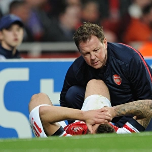 Arsenal: Jack Wilshere Receives Treatment from Colin Lewin vs Borussia Dortmund, UEFA Champions League (2013)