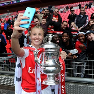 Arsenal Ladies Celebrate FA Cup Victory: Leah Williamson Lifts the Trophy
