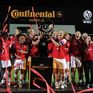Arsenal Ladies Celebrate FA WSL Continental Cup Victory over Birmingham City