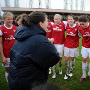 Arsenal Ladies Celebrate Victory: 4-1 Over Rayo Vallecano in UEFA Champions League