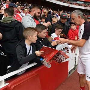 Arsenal Legends vs Real Madrid Legends: Nigel Winterburn Interacts with Fans at Emirates Stadium