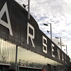 Arsenal letters above the Box Office and The Armoury Shop