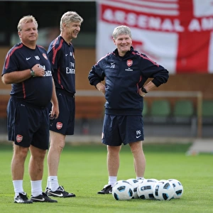 Arsenal manager Arsene Wenger with assistant Pat Rice and coach Neil Banfield