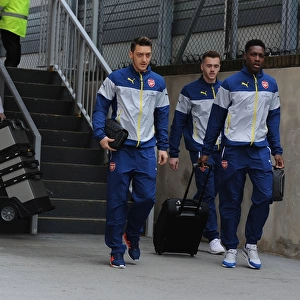 Arsenal Players Arrive at Selhurst Park Ahead of Crystal Palace Match, 2014-15 Season