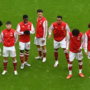Arsenal Squad Gathers Before Arsenal vs Sheffield United, Premier League 2020-21