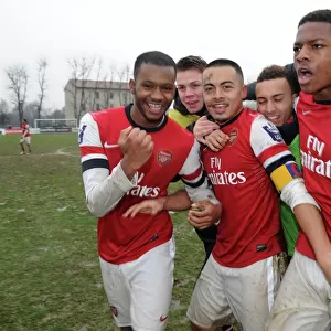 Five Arsenal Stars Celebrate Victory Against Inter Milan U19 in NextGen Series
