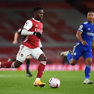 Arsenal vs Leicester City: Eddie Nketiah at Emirates Stadium during the 2020-21 Premier League Match (Behind Closed Doors)