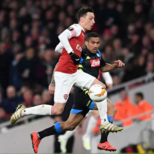 Arsenal vs. Napoli: Mesut Ozil Clashes with Allan in Europa League Quarterfinal