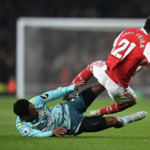 Arsenal vs Southampton: Fabio Vieira Clashes with Kyle Walker-Peters in Intense Premier League Showdown (2022-23)