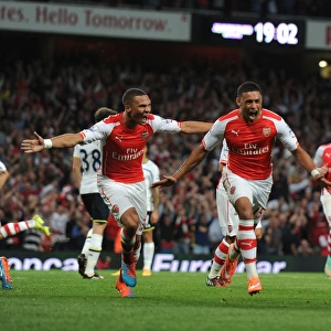 Arsenal vs. Tottenham: Oxlade-Chamberlain's Goal Celebration at Emirates Stadium (2014-15)