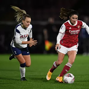 Arsenal vs. Tottenham Women's FA Cup Match in Empty Stands: Arsenal Women Take on Tottenham Hotspur Women at Meadow Park during the FA Womens Continental League Cup 2020-21 Amidst Empty Seats due to Coronavirus Restrictions
