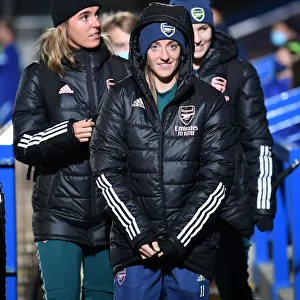 Arsenal Women at Chelsea Women's Continental Cup Match: Lisa Evans in the Stands