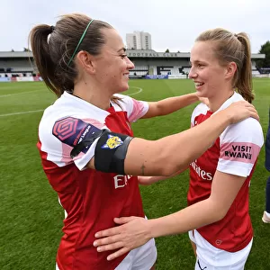Arsenal Women: Katie McCabe and Tabea Kemme Celebrate after Victory over Birmingham Ladies