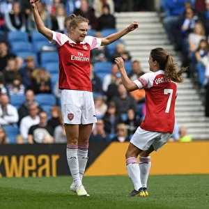 Arsenal Women: Miedema and Van de Donk Celebrate Goal Against Brighton