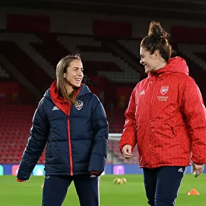 Arsenal Women Prepare for Southampton Clash: Pitch Inspection at St. Mary's Stadium