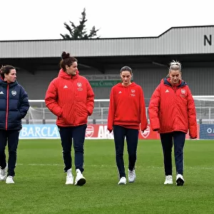 Arsenal Women's Squad Conducting Pre-Match Inspection at Meadow Park Before Clash Against Watford Women