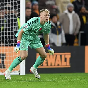 Arsenal's Aaron Ramsdale in Action against Wolverhampton Wanderers in the Premier League (2022-23)