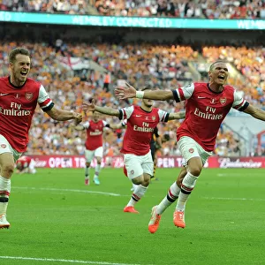 Arsenal's Aaron Ramsey Celebrates Third Goal vs Hull City in FA Cup Final