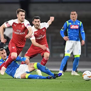 Arsenal's Aaron Ramsey Faces Off in Midfield Battle against Napoli in Europa League Quarterfinals