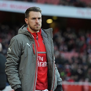 Arsenal's Aaron Ramsey Prepares for Arsenal v West Bromwich Albion in the Premier League (December 2016)