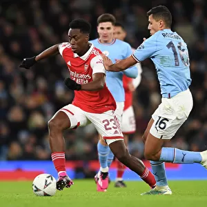 Arsenal's Albert Sambi Lokonga Faces Off Against Rodrigo in Manchester City vs Arsenal FA Cup Clash (2022-23)